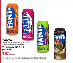 Hiper Usera Fanta - naranja, apple cherry y exotic y frambuesa sin azucar tu lata oferta