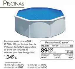 Hipercor Gre - piscina de acero blanca oferta