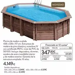 Hipercor Pvc - piscina de madera ovalada oferta