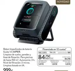 Hipercor Paredes - robot limpiefondos de bateria oferta