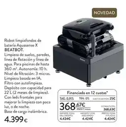 Hipercor Paredes - robot limpiafondos de bateria aquasense x oferta