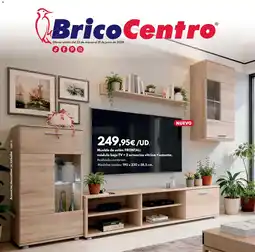 BricoCentro Mueble de salón módulo bajo TV + 2 armarios vitrina + estante oferta