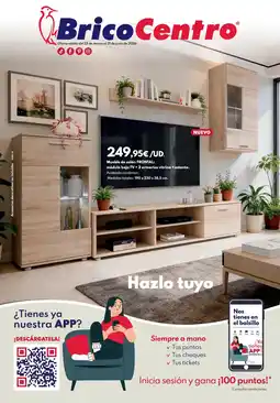 BricoCentro Mueble de salón módulo bajo TV + 2 armarios vitrina + estante. oferta