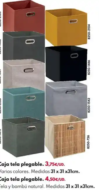 Caja tela plegable