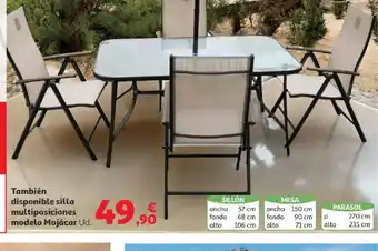 También disponible silla multiposiciones modelo Mojácar