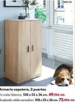 BricoCentro Armario zapatero, 2 puertas oferta