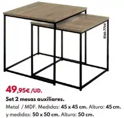 BricoCentro Set 2 mesas auxiliares oferta