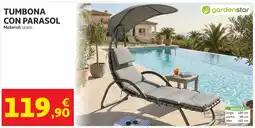 Alcampo Gardenstar Tumbona con parasol oferta
