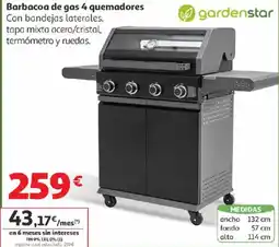 Alcampo Gardenstar Barbacoa de gas 4 quemadores oferta