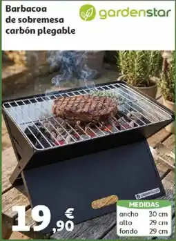 Alcampo Gardenstar Barbacoa de sobremesa carbón plegable oferta