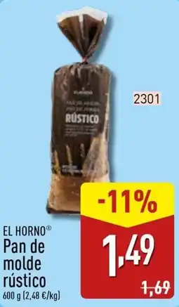 ALDI El Horno Pan de molde rústico oferta