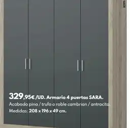 BricoCentro Armario 4 puertas sara. oferta