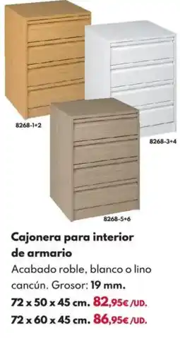 BricoCentro Cajonera para interior de armario oferta