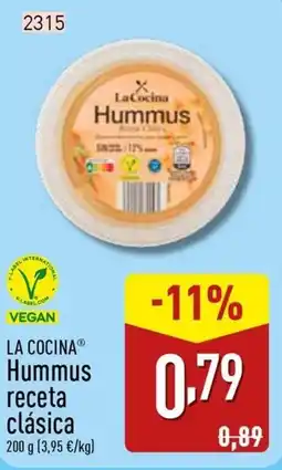 ALDI La Cocina Hummus receta clásica oferta