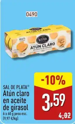 ALDI Sal De Plata Atún claro en aceite de girasol oferta