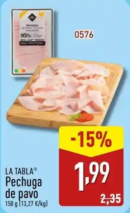 ALDI La Tabla Pechuga de pavo oferta