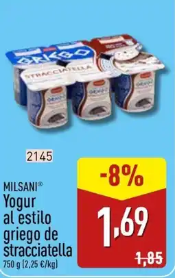 ALDI Milsani Yogur al estilo griego de stracciatella oferta