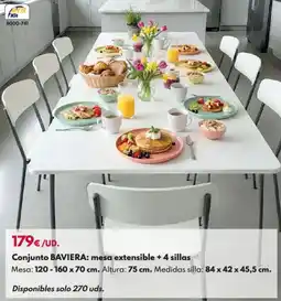 BricoCentro Conjunto baviera: mesa extensible + 4 sillas oferta