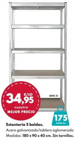 BricoCentro Estantería 5 baldas oferta