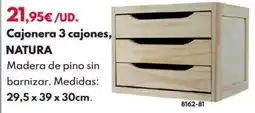 BricoCentro Cajonera 3 cajones, natura oferta