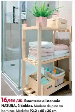 BricoCentro Estantería alistonada natura, 3 baldas oferta