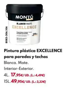 BricoCentro Pintura plástica excellence para paredes y techos oferta