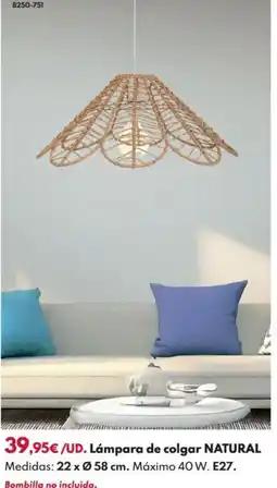 BricoCentro Lámpara de colgar natural oferta