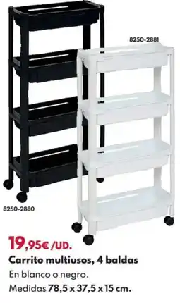 BricoCentro Carrito multiusos, 4 baldas oferta