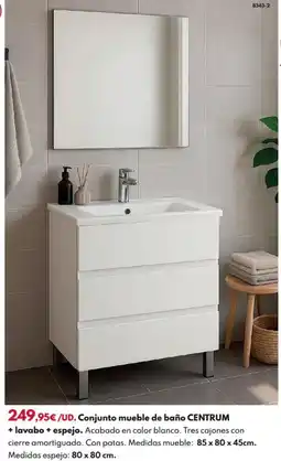 BricoCentro Conjunto mueble de baño centrum + lavabo + espejo oferta