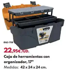 BricoCentro Caja de herramientas con organizador, 17" oferta