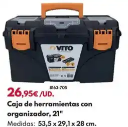 BricoCentro Caja de herramientas con organizador, 21" oferta