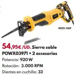 BricoCentro Sierra sable powx03971 + 2 accesorios oferta