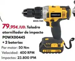 BricoCentro Taladro atornillador de impacto powx00445 + 2 baterías oferta