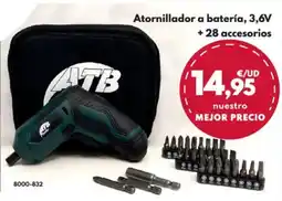 BricoCentro Atornillador a batería, 3,6V +28 accesorios oferta