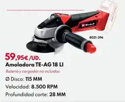 BricoCentro Amoladora te-ag 18 li oferta