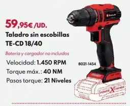 BricoCentro Taladro sin escobillas te-cd 18/40 oferta