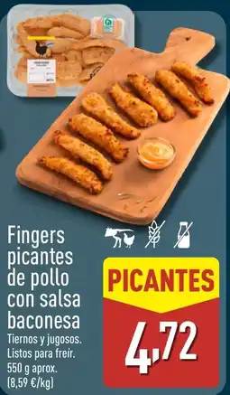 ALDI Fingers picantes de pollo con salsa baconesa oferta