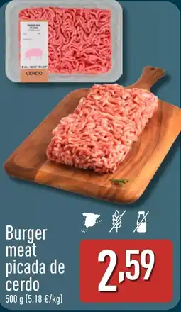 ALDI Burger meat picada de cerdo oferta