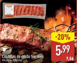 ALDI Costillas de cerdo tex-mex oferta