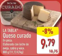 ALDI LA TABLA Queso curado oferta