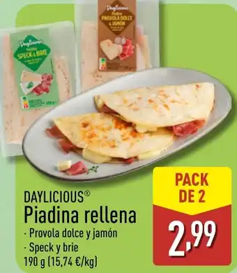 ALDI DAYLICIOUS Piadina rellena oferta