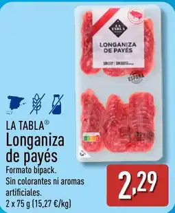 ALDI LA TABLA Longaniza de payés oferta