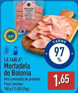 ALDI LA TABLA Mortadela de Bolonia oferta