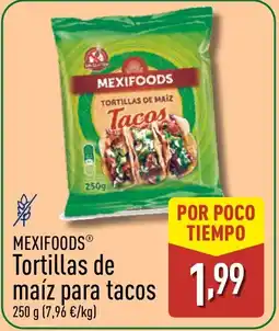 ALDI MEXIFOODS Tortillas de maíz para tacos oferta