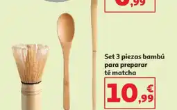Alcampo Set 3 piezas bambú para preparar té matcha oferta