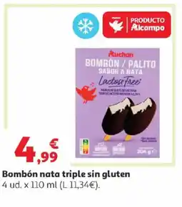 Alcampo Bombón nata triple sin gluten oferta
