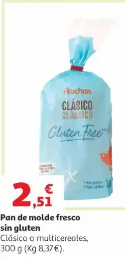 Alcampo AUCHAN Pan de molde fresco sin gluten oferta