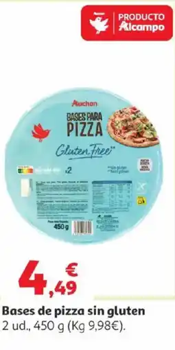 Alcampo AUCHAN Bases de pizza sin gluten oferta