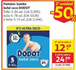 Alcampo DODOT Pañales Jumbo bebé seco oferta