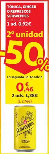 Alcampo TÓNICA, GINGER O REFRESCOS SCHWEPPES oferta